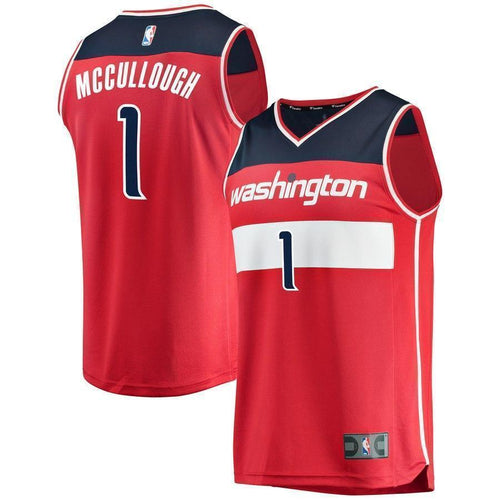 1-Chris McCullough Washington Wizards Team Color Player Jersey Red - Icon Edition