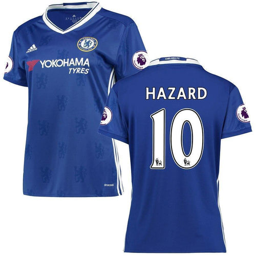 10-Eden Hazard Chelsea Women's 2016-2017 Home Player Jersey - Blue