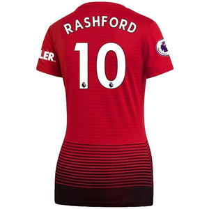 10-Marcus Rashford Manchester United Women's 2018-19 Home Player Jersey – Red