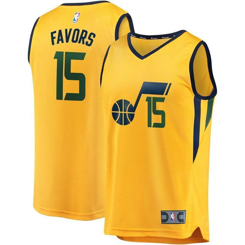 15-Derrick Favors Utah Jazz  Player Jersey Gold - Statement Edition
