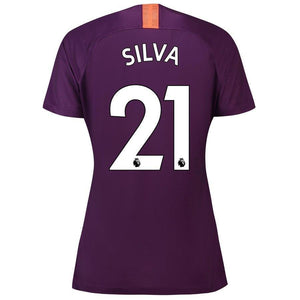 21-David Silva Manchester City Women's 2018-19 Third Stadium Player Jersey – Purple