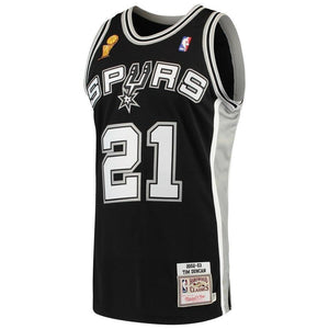 21-Tim Duncan San Antonio Spurs  2002-03 Hardwood Classics Authentic Jersey - Black