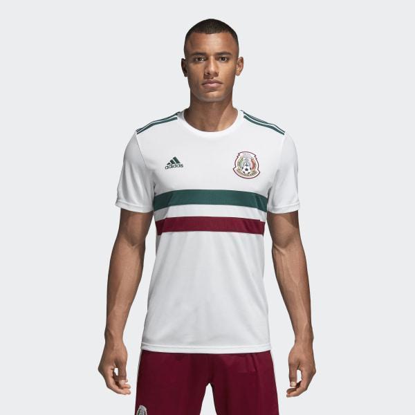 MEN ADIDAS MEXICO AWAY JERSEY WHITE / COLLEGIATE GREEN / COLLEGIATE BURGUNDY