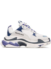 Load image into Gallery viewer, BALENCIAGA Triple S Leather Sneakers White and Blue