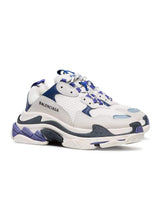 Load image into Gallery viewer, BALENCIAGA Triple S Leather Sneakers White and Blue