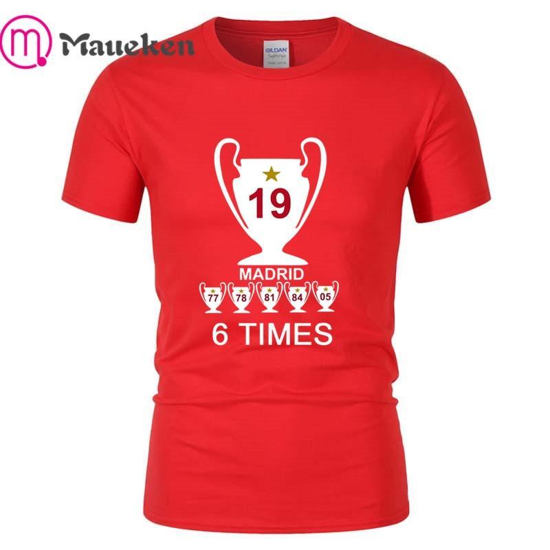 2019 Liverpool madrid Champions  Mens 6 times mo salah klopp mane T Shirt