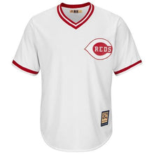 Load image into Gallery viewer, Johnny Bench Cincinnati Reds Majestic Big &amp; Tall Cooperstown Cool Base Player Jersey - White