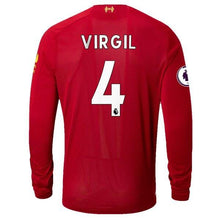 Load image into Gallery viewer, Virgil Van Dijk Liverpool New Balance 2019/20 Home Player Long Sleeve Jersey – Red