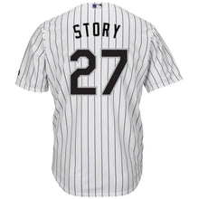 Load image into Gallery viewer, Trevor Story Colorado Rockies Majestic Home Official Cool Base Player Jersey - White/Purple