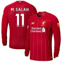 Load image into Gallery viewer, Mohamed Salah Liverpool New Balance 2019/20 Home Player Long Sleeve Jersey – Red
