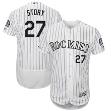 Load image into Gallery viewer, Trevor Story Colorado Rockies Majestic Road Collection Flex Base Player Jersey – Gray/White
