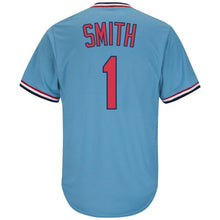 Load image into Gallery viewer, Ozzie Smith St. Louis Cardinals Majestic Big &amp; Tall Cooperstown Cool Base Player Jersey - Light Blue