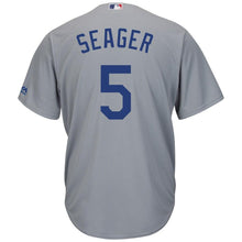 Load image into Gallery viewer, Corey Seager Los Angeles Dodgers Majestic Official Cool Base Player Jersey - White/Grey