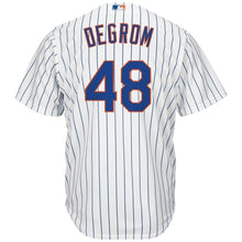 Load image into Gallery viewer, Jacob deGrom New York Mets Majestic Big &amp; Tall Official Cool Base Player Jersey - White/Royal